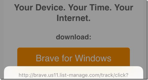 Brave Download link uses HTTP