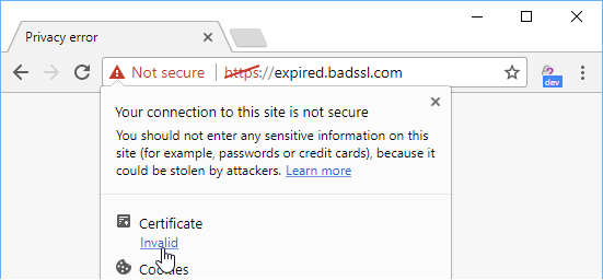 The link also available at the blocking Certificate Error page 